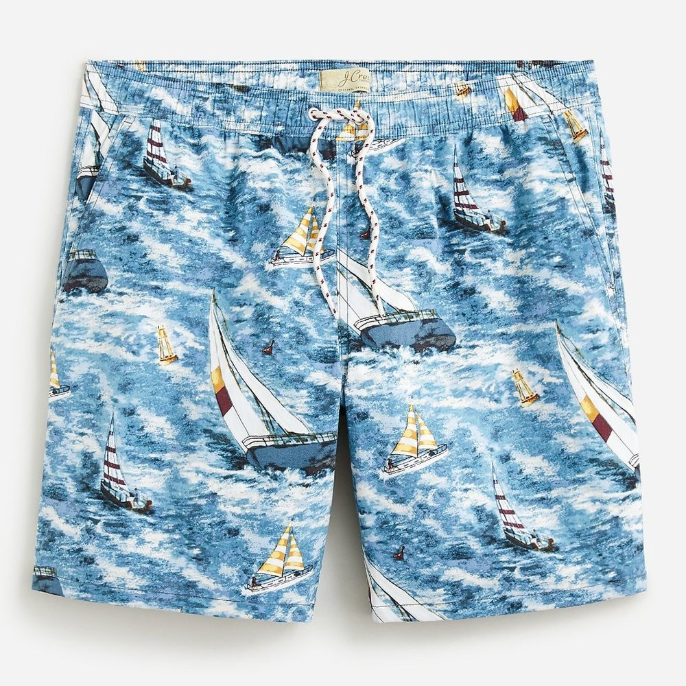 J. Crew 8" stretch swim trunk with ECONYL® nylon
